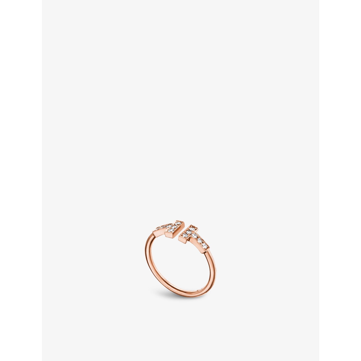 Tiffany T Wire 18ct rose-gold and 0.13ct brilliant-cut diamond ring - 4