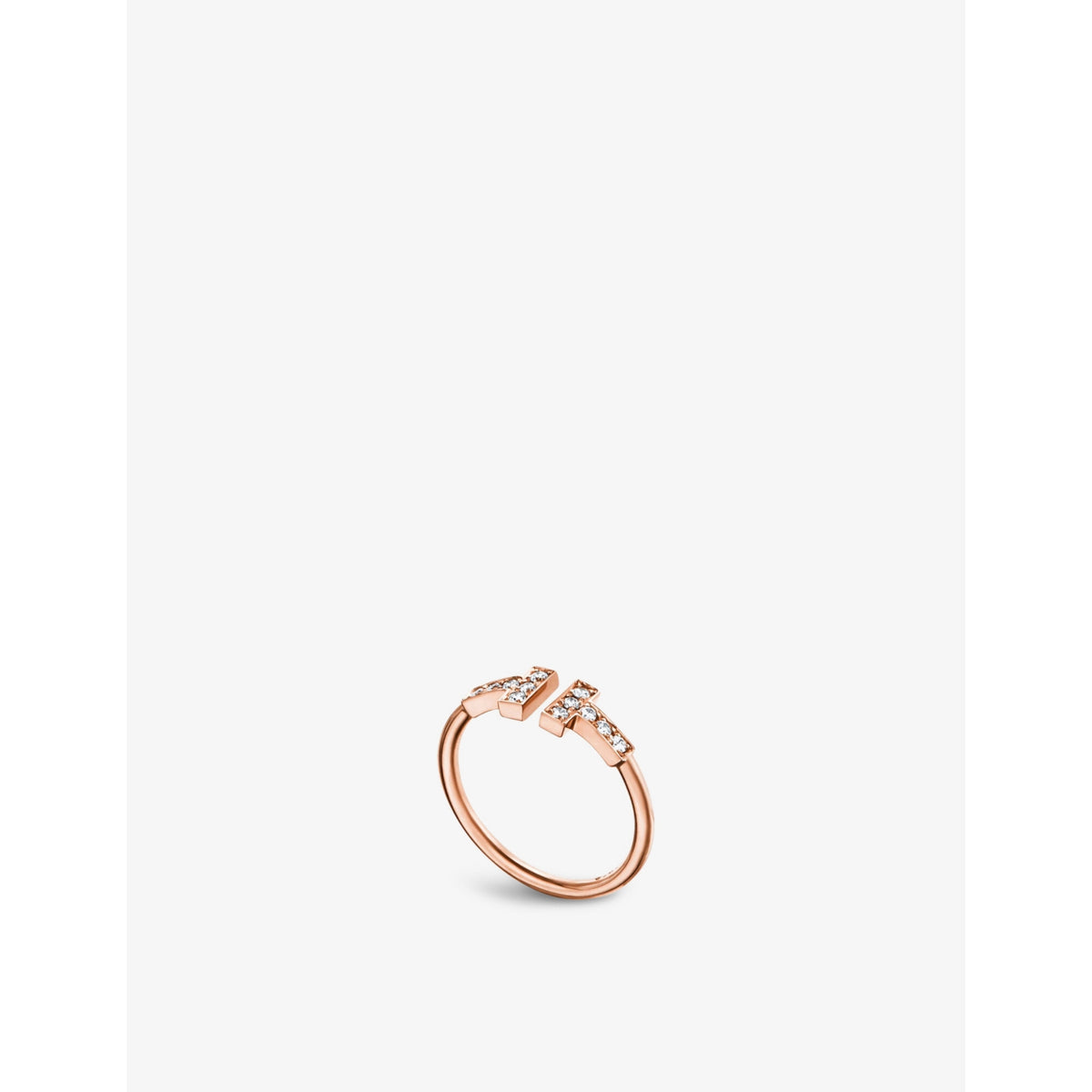 Tiffany T Wire 18ct rose-gold and 0.13ct brilliant-cut diamond ring - 4