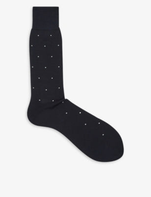 Reiss Mario spot-print cotton socks ankle length, UK version