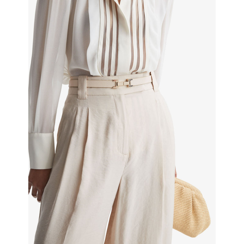 Reiss Hayley leather belt with gold-toned fastening, UK version