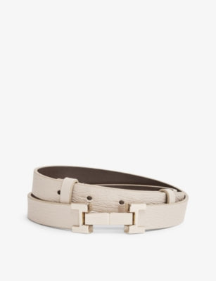 Reiss Hayley leather belt with gold-toned fastening, UK version