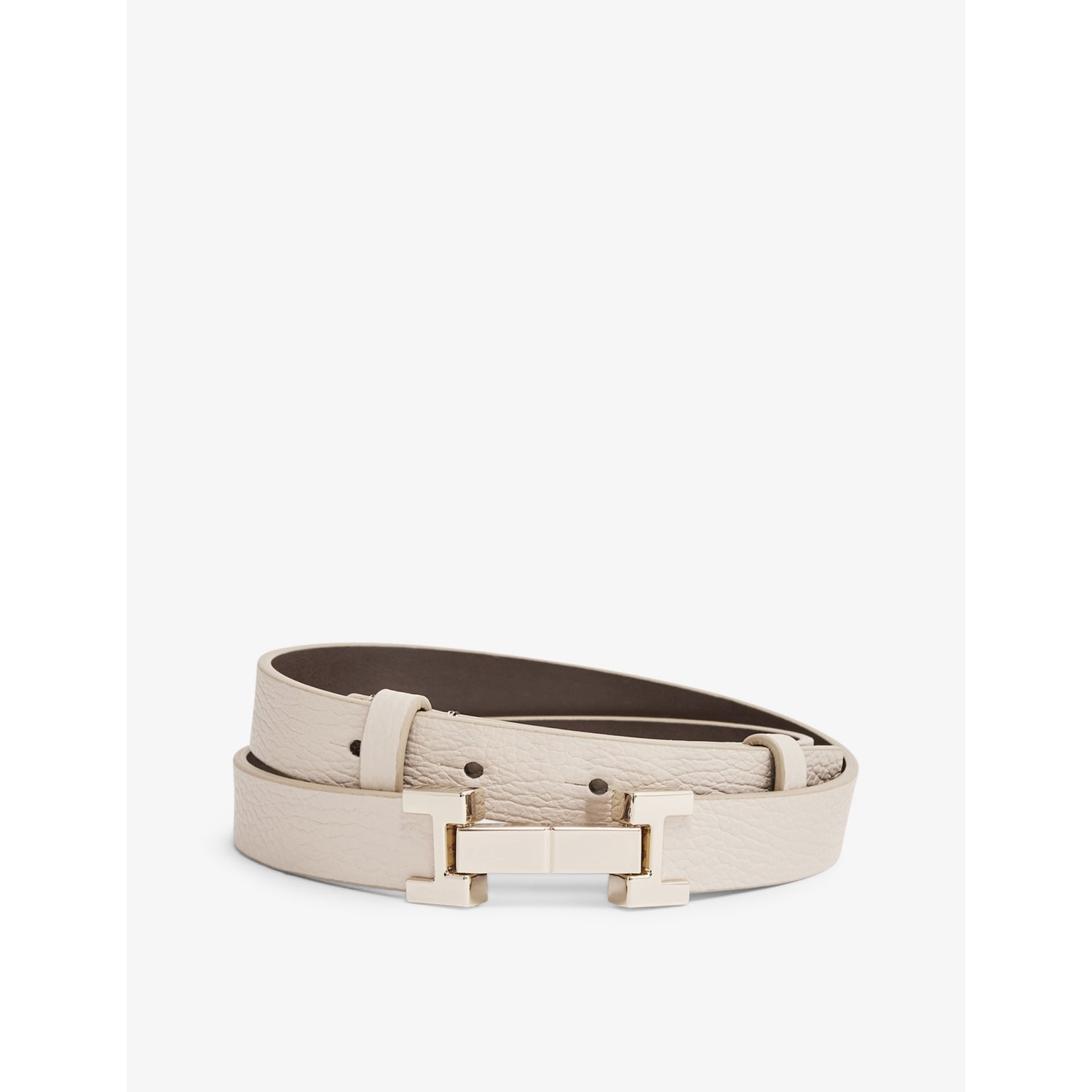 Reiss Hayley leather belt with gold-toned fastening, UK version