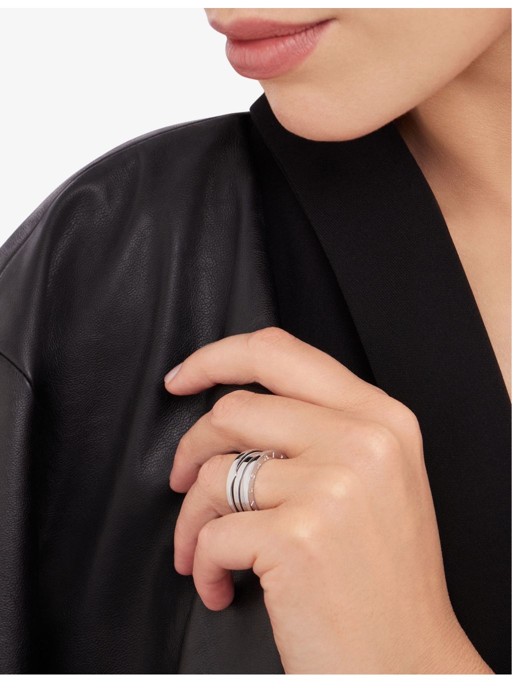 Bvlgari B.zero1 18ct white gold three-band ring, UK version