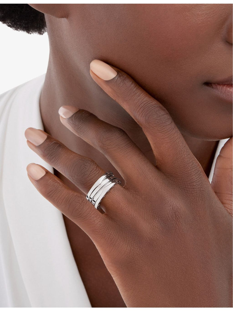 Bvlgari B.zero1 18ct white gold three-band ring, UK version