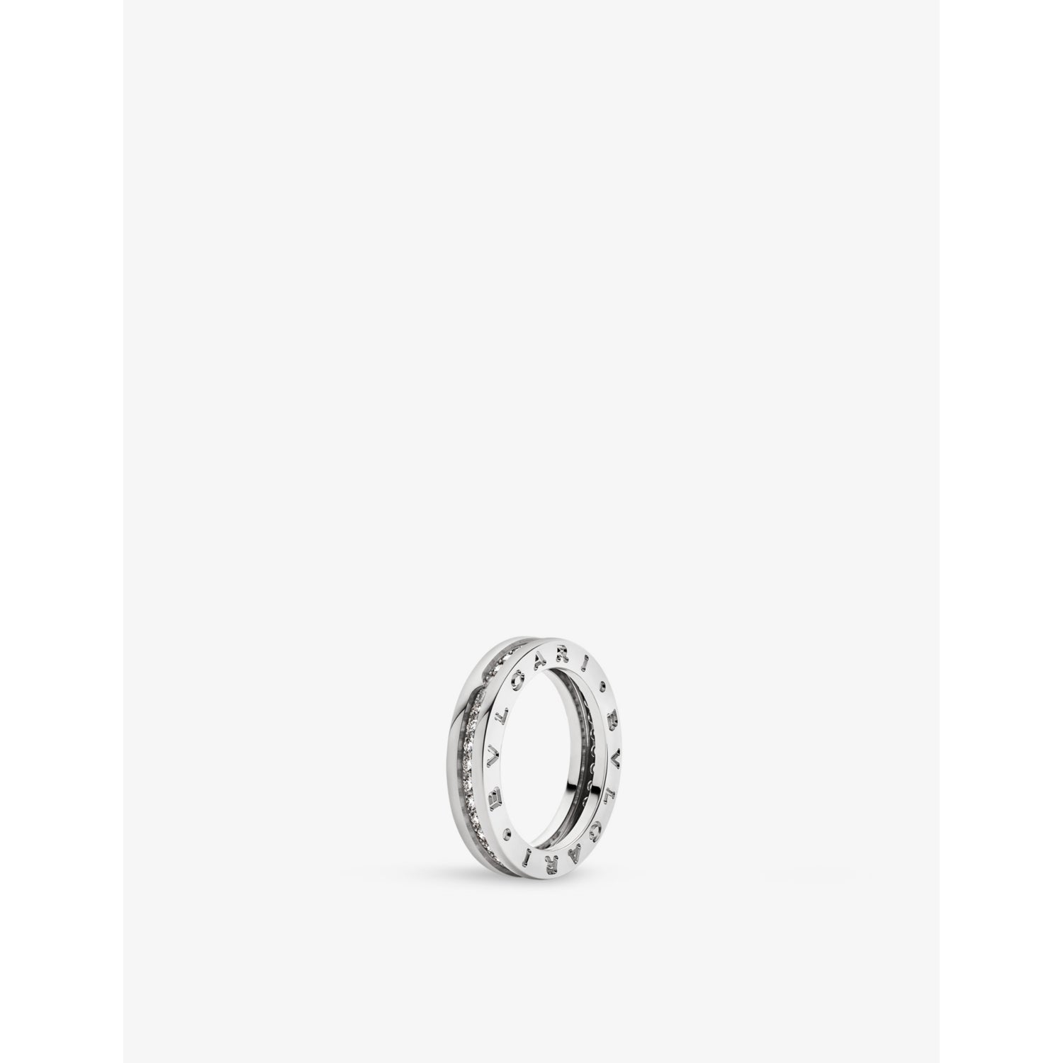 B.zero1 one-band 18ct white-gold and 0.84ct round-cut diamond ring - 54mm