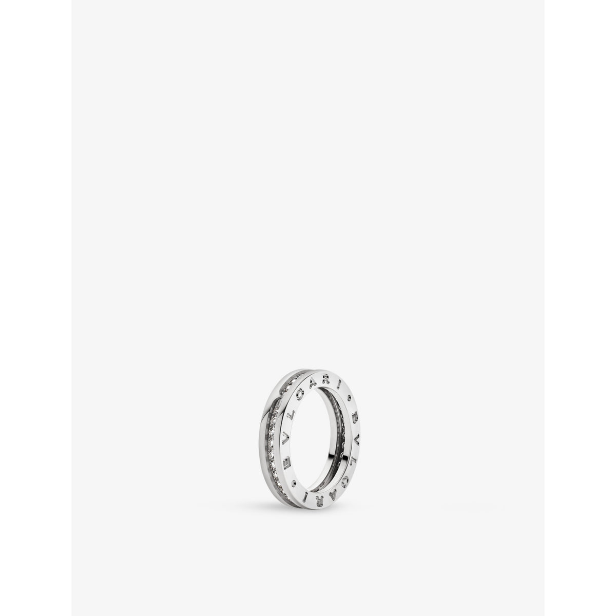 B.zero1 one-band 18ct white-gold and 0.84ct round-cut diamond ring - 54mm