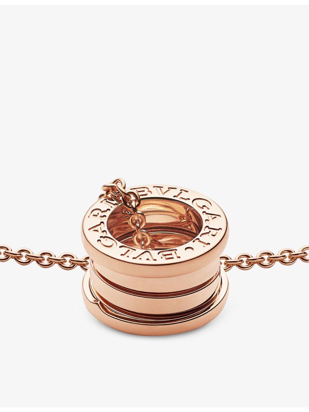 Bvlgari B.zero1 18ct rose-gold two-band pendant necklace, UK version