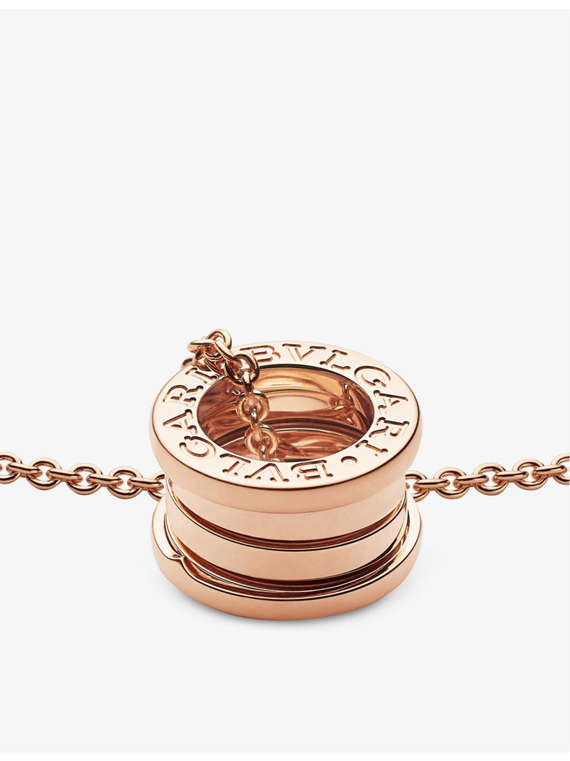 Bvlgari B.zero1 18ct rose-gold two-band pendant necklace, UK version