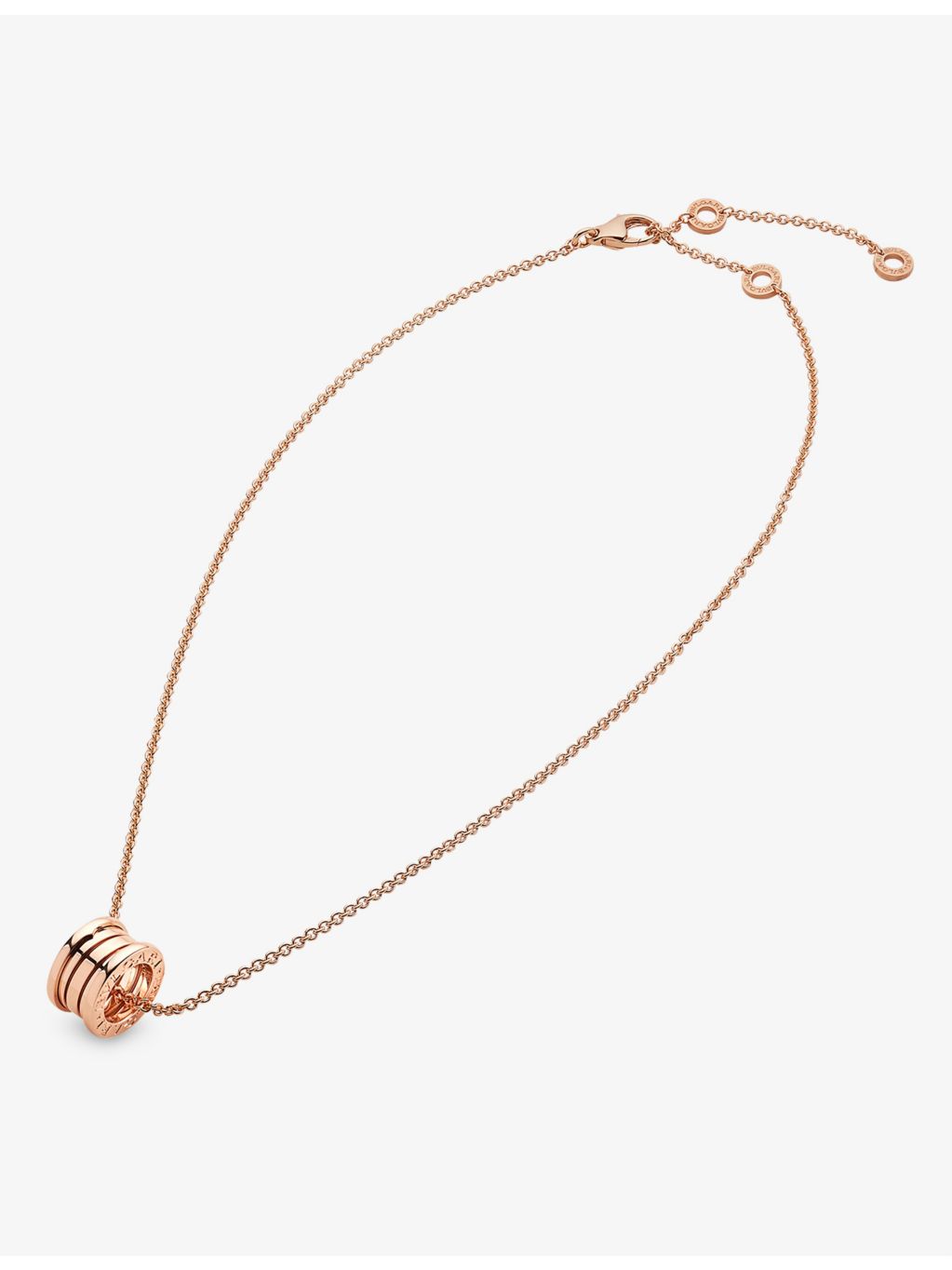 Bvlgari B.zero1 18ct rose-gold two-band pendant necklace, UK version