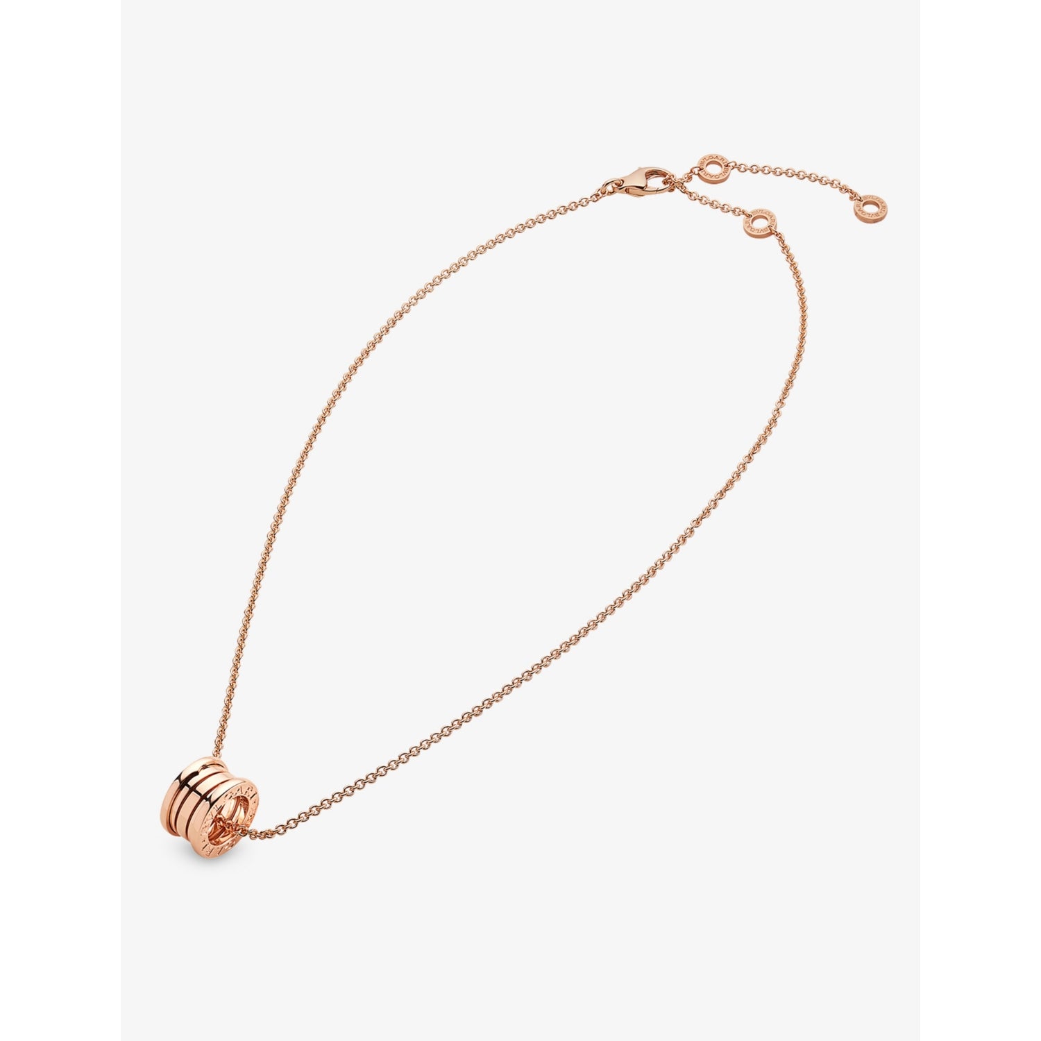 Bvlgari B.zero1 18ct rose-gold two-band pendant necklace, UK version