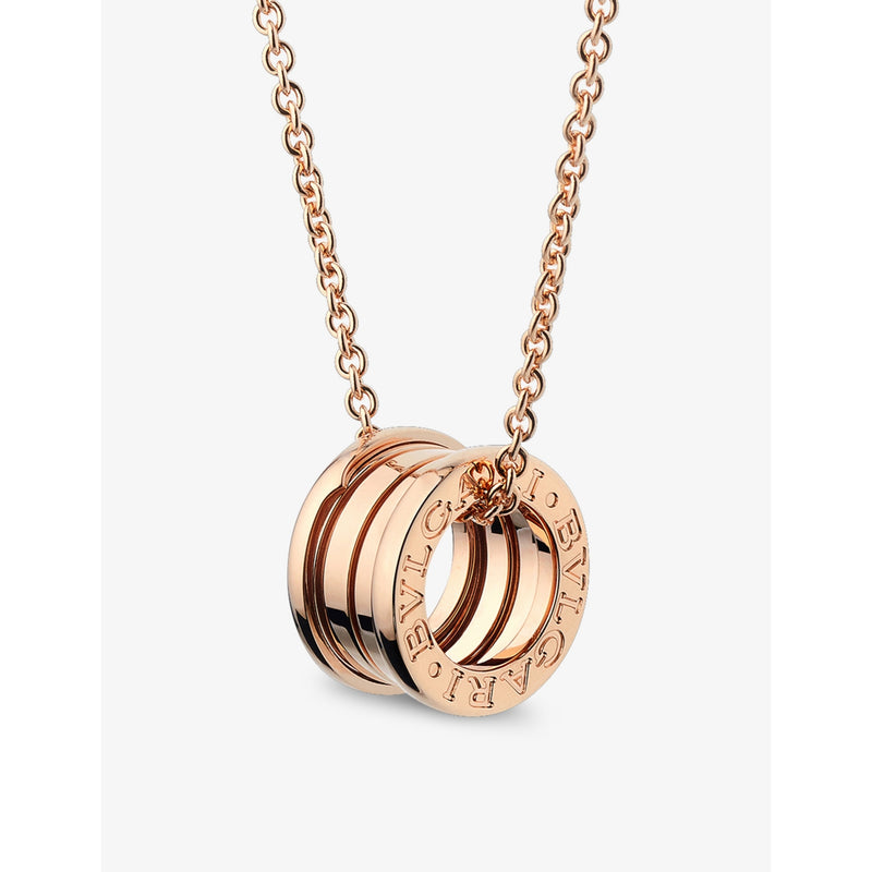 Bvlgari B.zero1 18ct rose-gold two-band pendant necklace, UK version