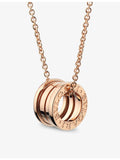Bvlgari B.zero1 18ct rose-gold two-band pendant necklace, UK version