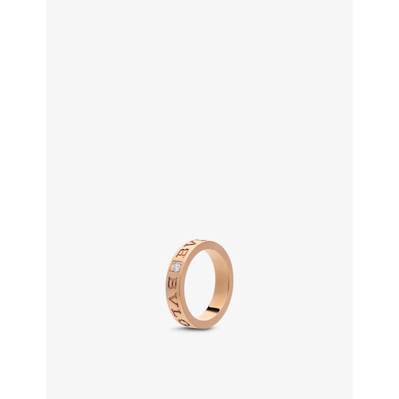 B.zero1 18ct rose-gold and 0.04ct diamond ring - 54mm