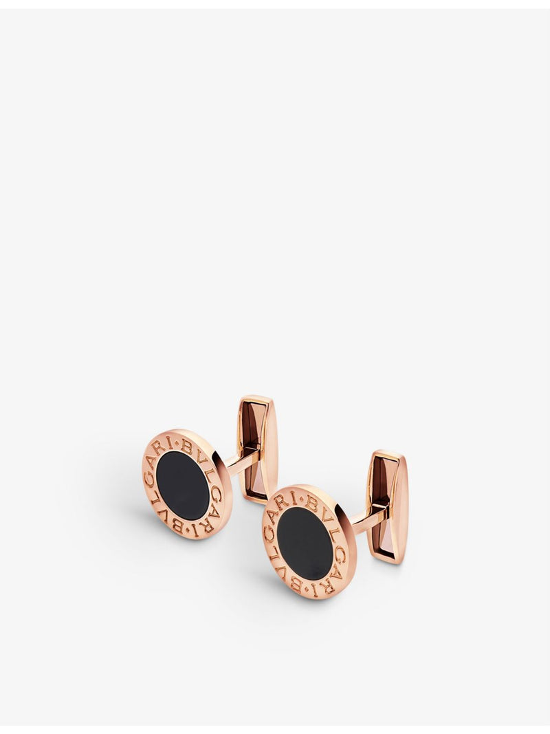 BVLGARI rose-gold and onyx cufflinks, imported from the UK