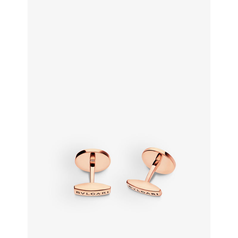 BVLGARI rose-gold and onyx cufflinks, imported from the UK