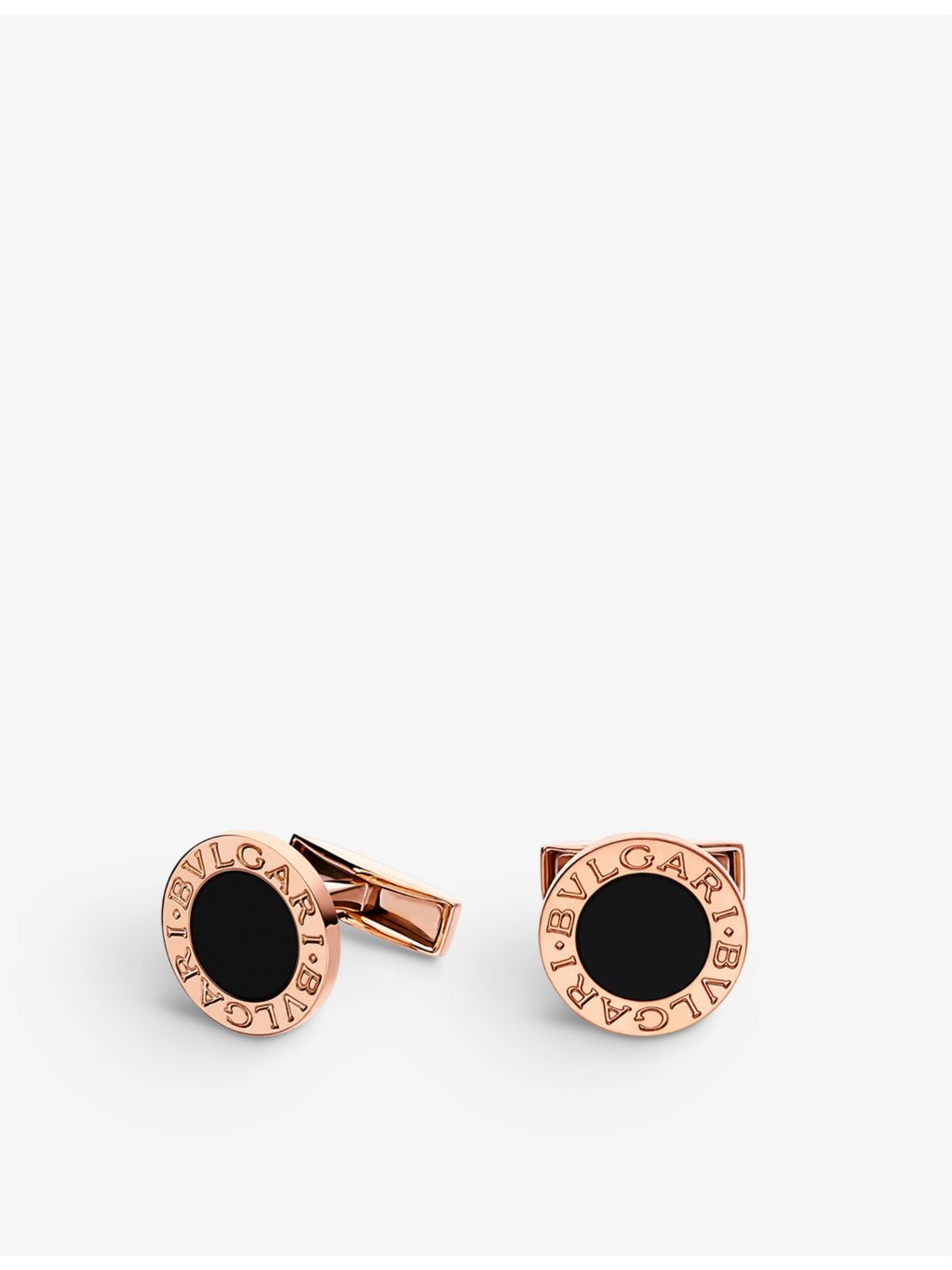 BVLGARI rose-gold and onyx cufflinks, imported from the UK