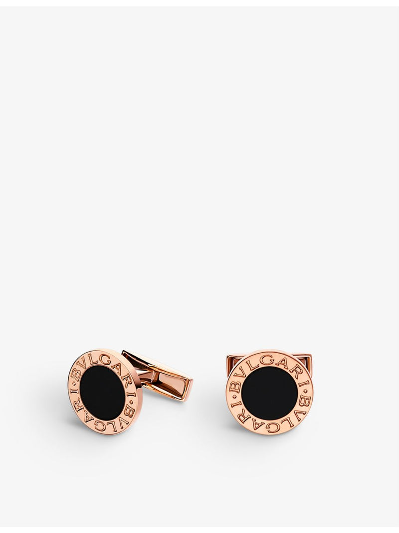 BVLGARI rose-gold and onyx cufflinks, imported from the UK
