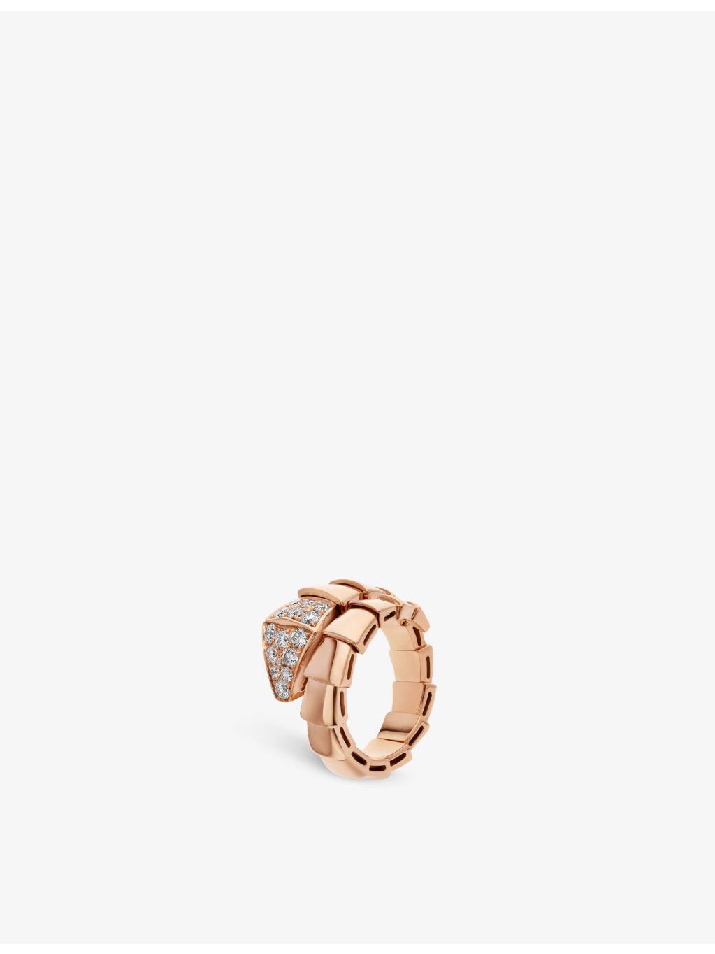 Bvlgari Serpenti Viper 18ct rose gold diamond ring, UK version