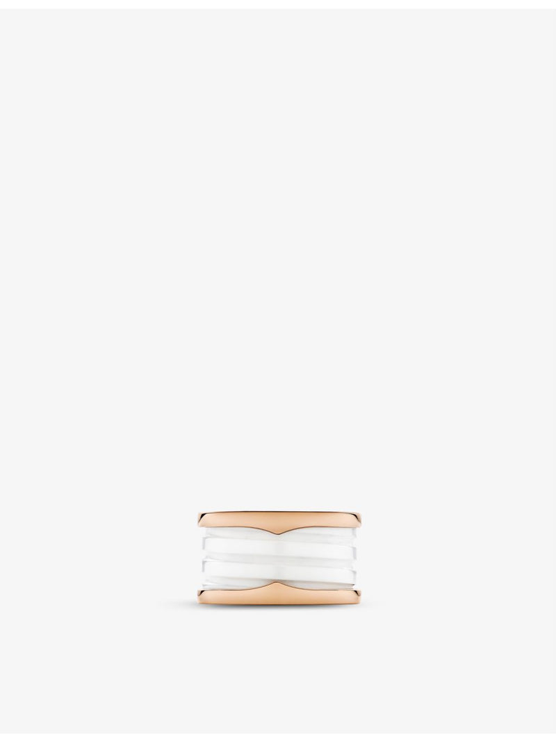 Bvlgari B.zero1 four-band rose-gold ceramic ring, UK version