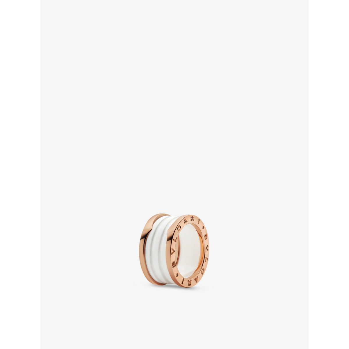 B.zero1 four-band 18ct rose-gold and ceramic ring - 53mm
