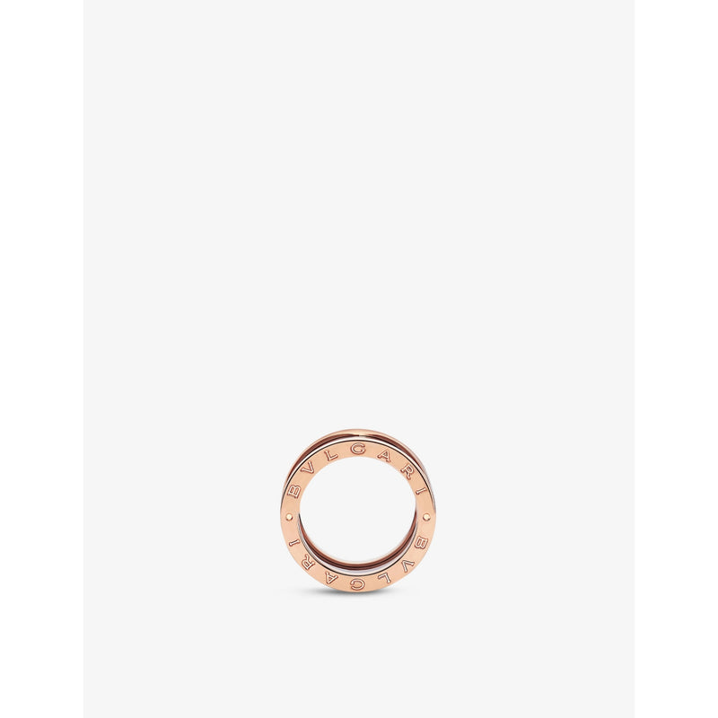 Bvlgari B.zero1 four-band ring 18ct rose gold and ceramic 4.8cm, UK version