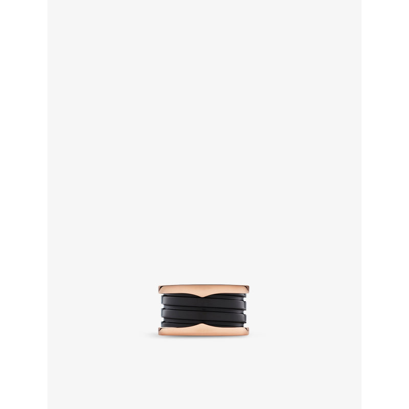 Bvlgari B.zero1 four-band ring 18ct rose gold and ceramic 4.8cm, UK version