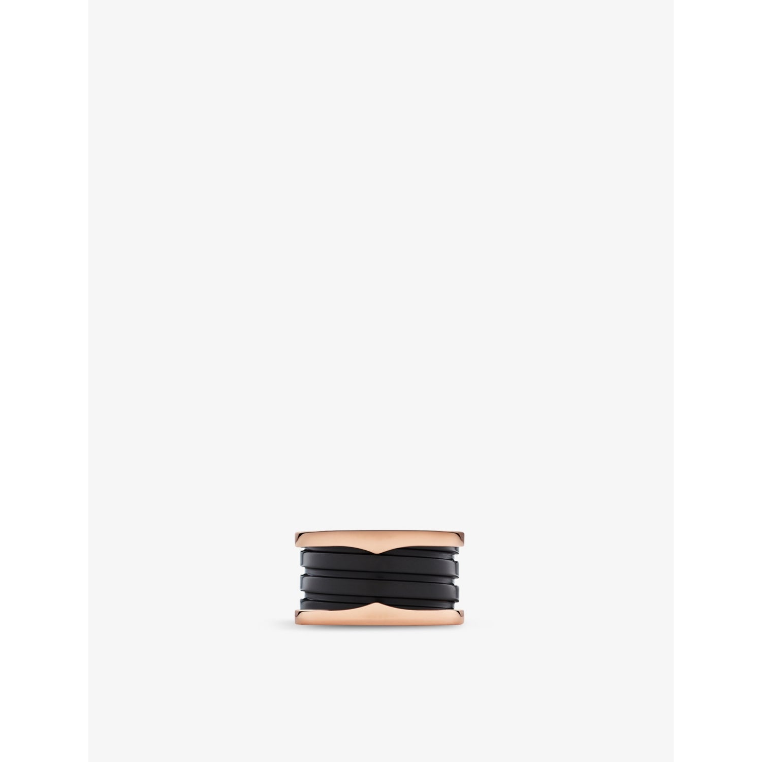 B.zero1 four-band 18ct rose-gold and ceramic ring - 44mm