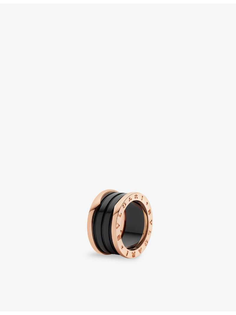 Bvlgari B.zero1 four-band ring 18ct rose gold and ceramic 4.8cm, UK version
