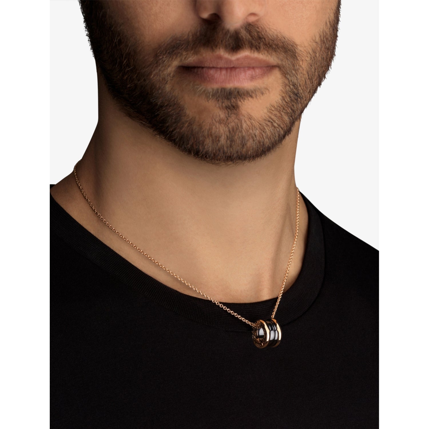 Bvlgari B.zero1 rose gold ceramic pendant necklace 54cm-60cm - British product