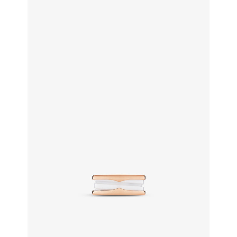 Bvlgari B.zero1 18ct rose-gold ceramic ring, imported from the UK