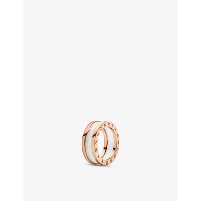 selfridges Bvlgari B.zero1 18ct Rose-Gold and Ceramic Ring- Buy online at McGrocer