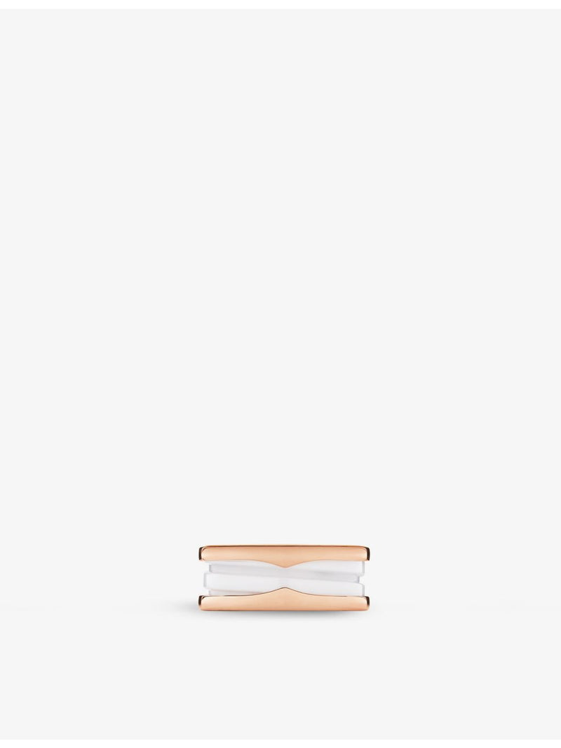 Bvlgari B.zero1 18ct rose-gold ceramic ring, imported from the UK