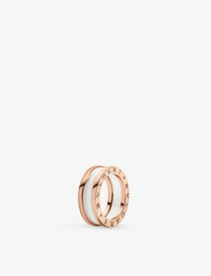 Bvlgari B.zero1 18ct Rose-Gold and Ceramic Ring