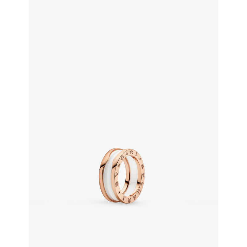 Bvlgari B.zero1 18ct rose-gold and ceramic ring