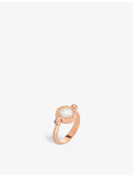 Bvlgari 18ct rose-gold ring with onyx and mother-of-pearl (British brand)