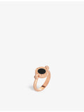 Bvlgari 18ct rose-gold ring with onyx and mother-of-pearl (British brand)