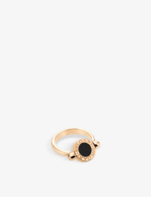 Bvlgari Bvlgari 18ct Rose-Gold, Onyx and Mother-of-Pearl Ring