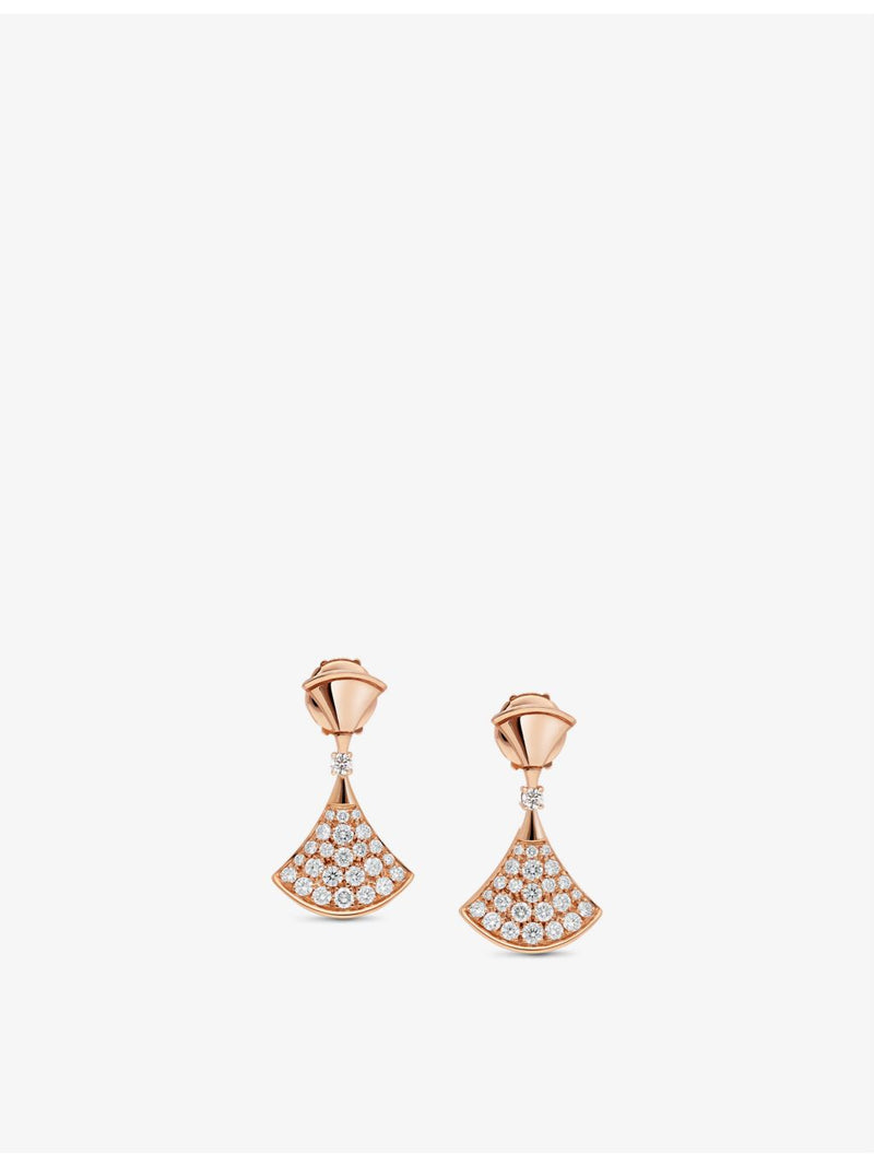 Bvlgari Divas' Dream pavé diamond earrings 18ct rose gold (British brand)