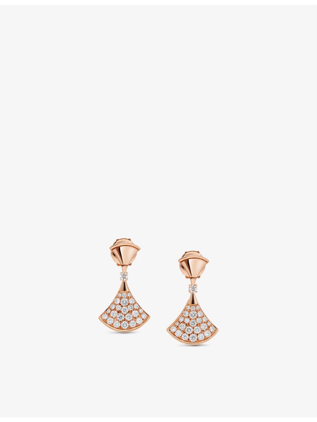 Bvlgari Divas' Dream pavé diamond earrings 18ct rose gold (British brand)