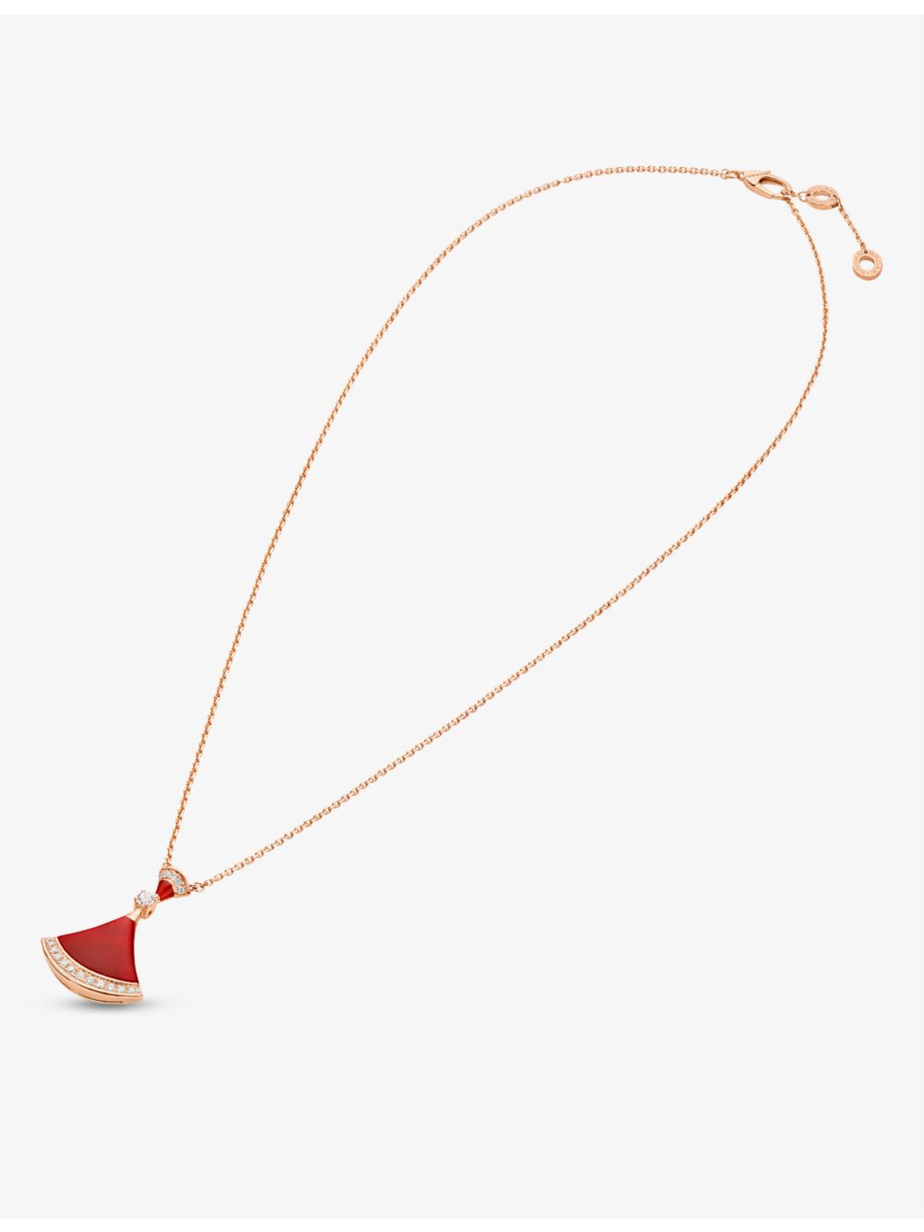 Bvlgari Diva's Dream necklace 18ct rose gold pavé diamonds carnelian - British product