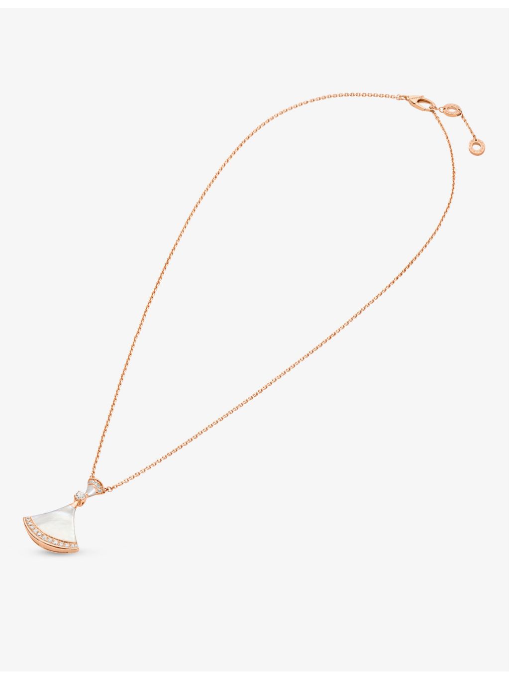 Bvlgari Diva's Dream rose gold diamond mother-of-pearl necklace, imported from the UK