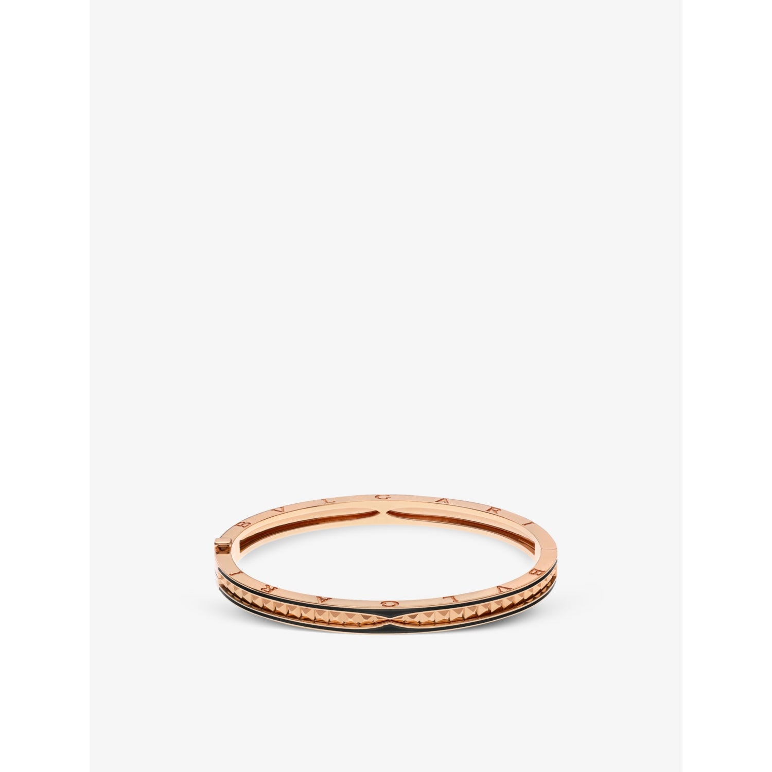 B.zero1 18ct rose-gold and ceramic bangle bracelet - S/M