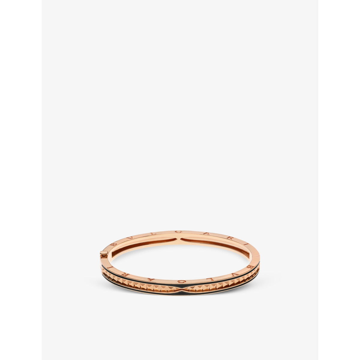 B.zero1 18ct rose-gold and ceramic bangle bracelet - S/M