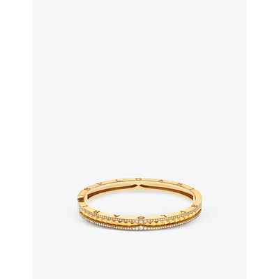 selfridges Bvlgari B.zero1 18ct Yellow Gold and 0.87ct Diamond Bangle Bracelet- Buy online at McGrocer
