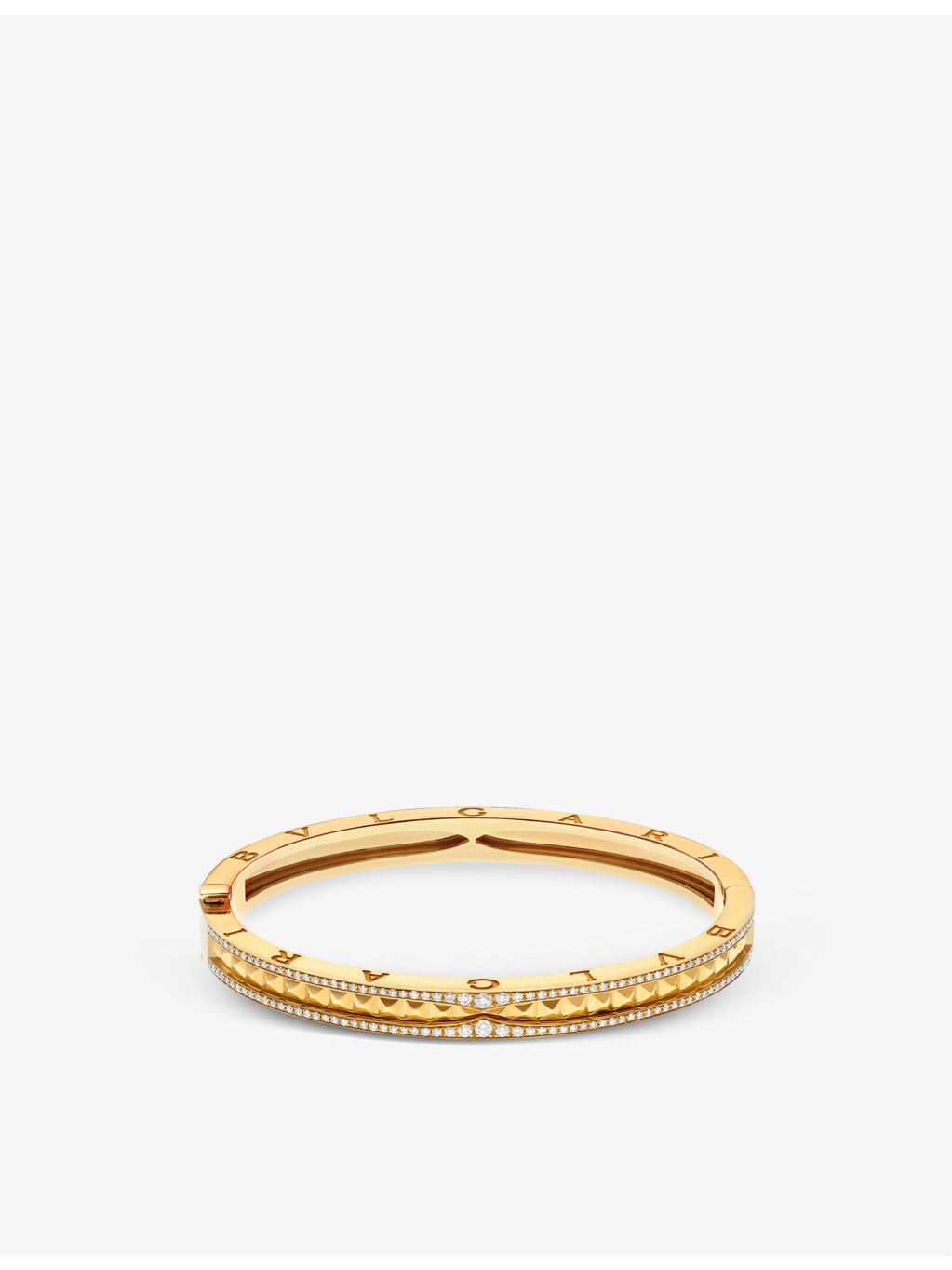 Bvlgari 18ct yellow-gold diamond bangle bracelet 15cm (British brand)