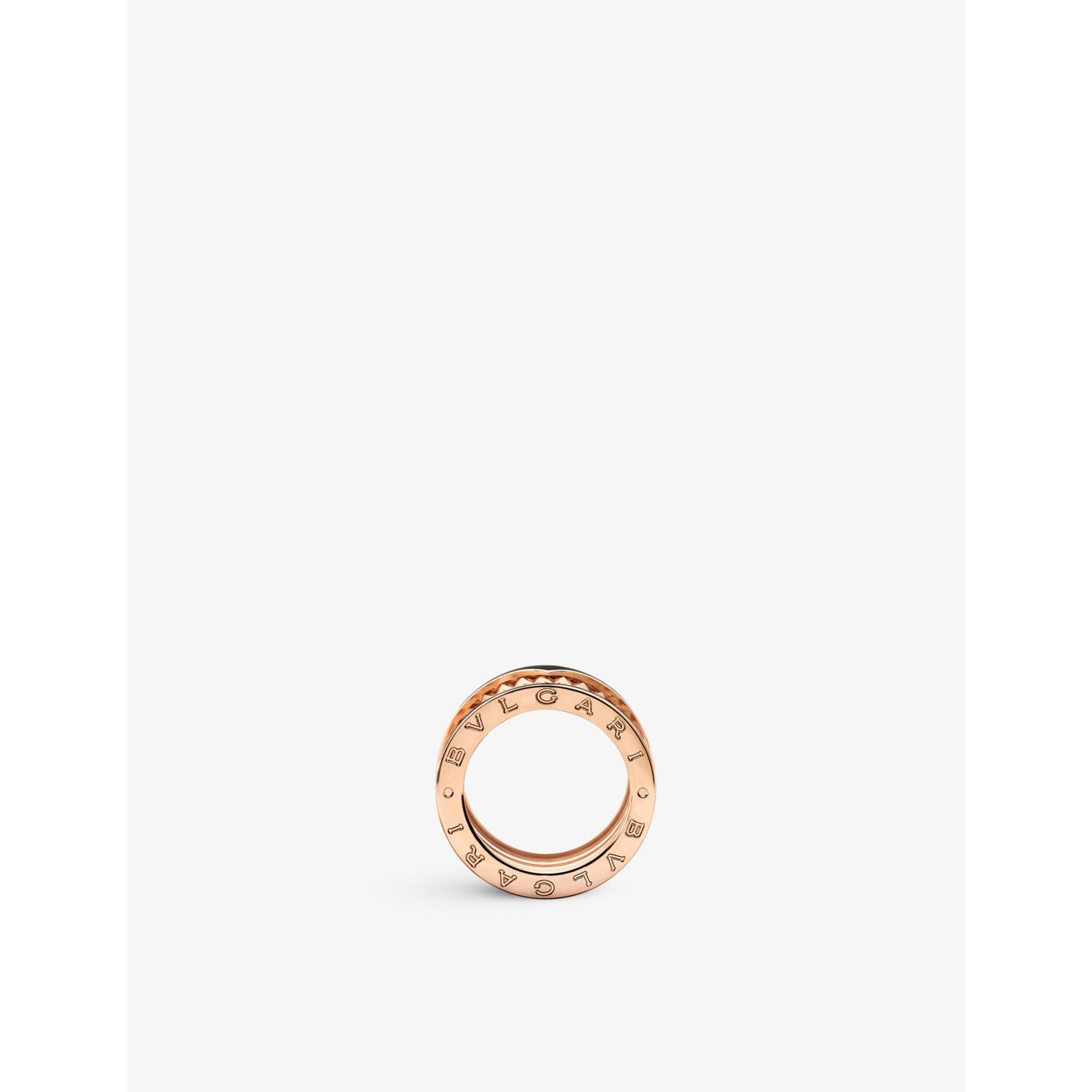 Bvlgari B.zero1 Rock ring 18ct rose gold ceramic (British brand)