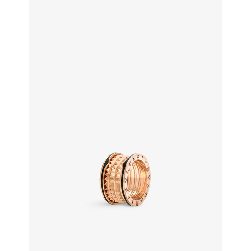 B.zero1 Rock 18ct rose-gold and ceramic ring - 53mm
