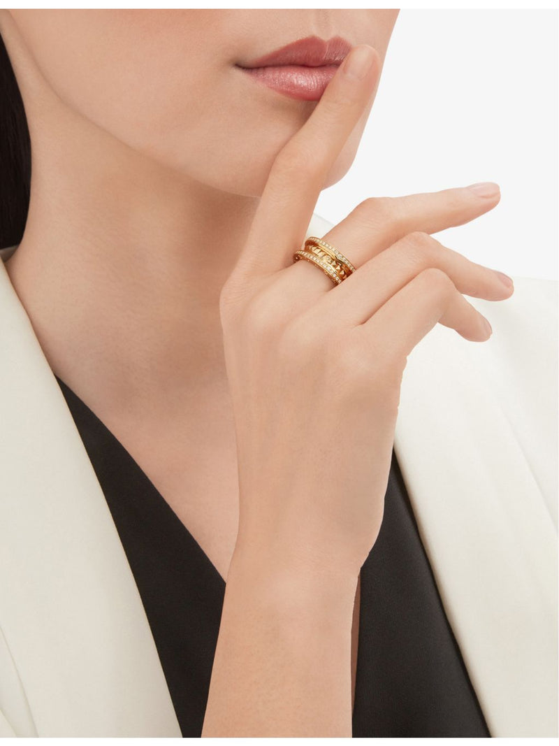 Bvlgari diamond band ring 18ct yellow gold 0.51ct (British brand)