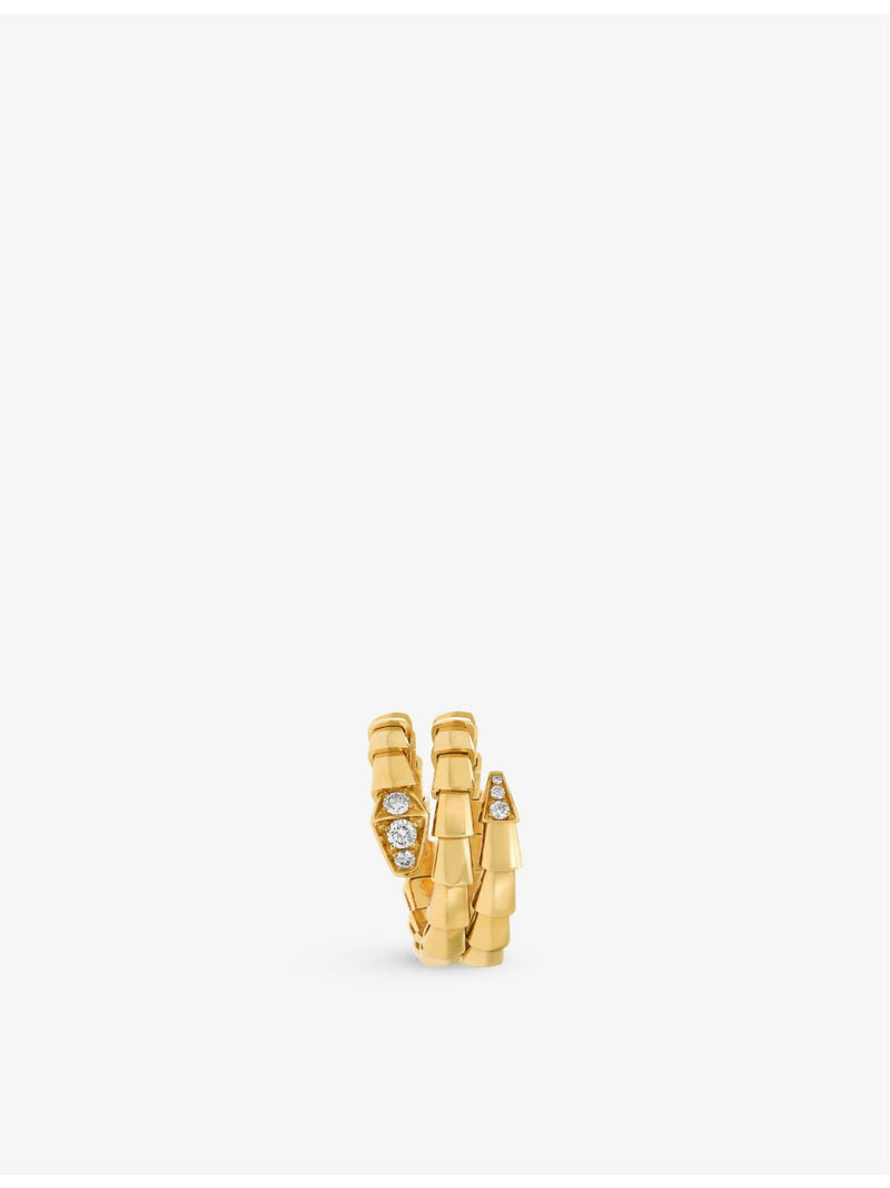 Bvlgari Serpenti Viper ring 18ct yellow gold 0.1ct diamond (British brand)