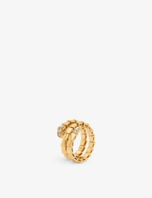 Bvlgari Serpenti Viper 18ct Yellow Gold and 0.1ct Diamond Ring
